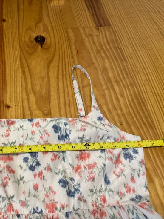 Rebecca Taylor Emma Dress Women’s Size 2 Floral Maxi Cream Blush Blue Pockets - Picture 11 of 16